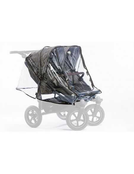 TFK Duo 2 Raincover 2 Seat Stroller-Clear TFK Buggy