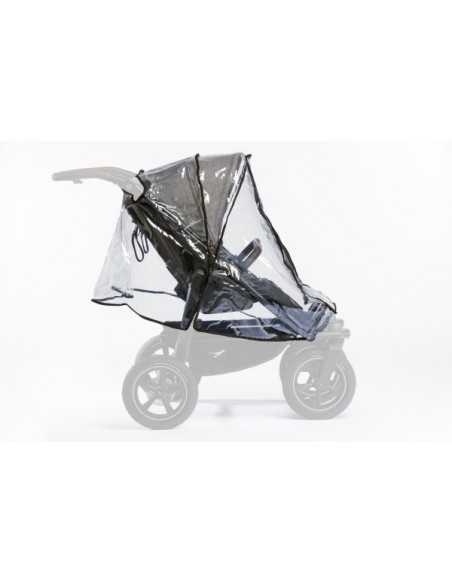 TFK Duo 2 Raincover 2 Seat Stroller-Clear TFK Buggy