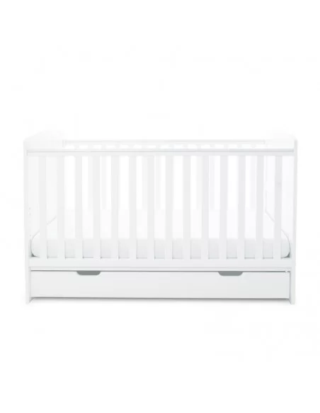 Ickle Bubba Coleby Classic Cot Bed & Under Drawer-White With All Seasons Premium Pocket Sprung Mattress (140 x 70cm) Ickle Bubba