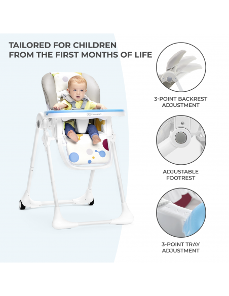 Kinderkraft Yummy High Baby Feeding Chair-Grey kinderkraft