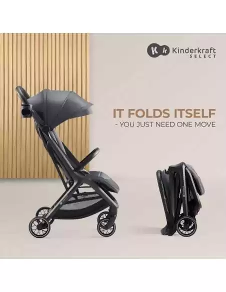Kinderkraft Nubi 2 Lightweight Compact Pushchair-Cloudy Grey kinderkraft