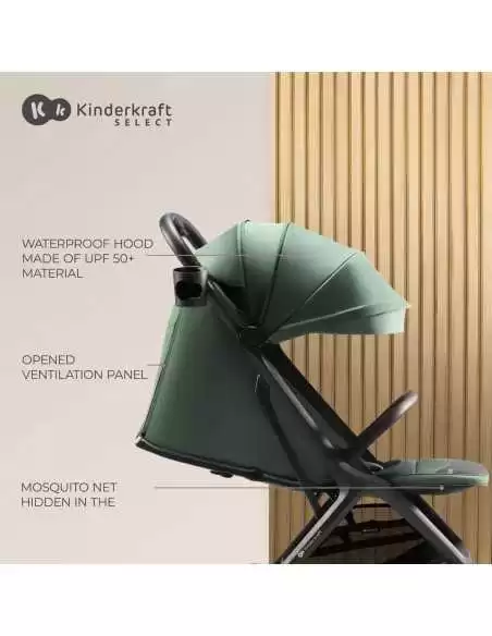 Kinderkraft Nubi 2 Lightweight Compact Pushchair-Mystic Green kinderkraft