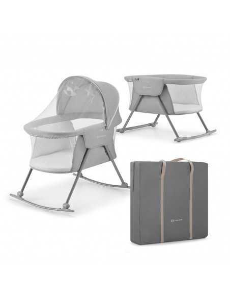 Kinderkraft 3in1 Lovi Rocking Cot, Cradle & Travel Cot-Grey kinderkraft