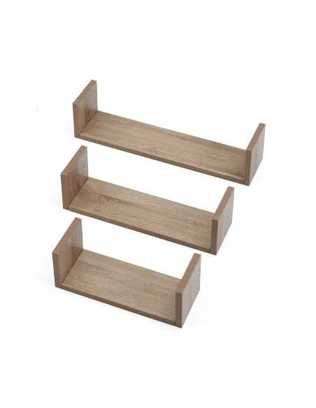 Tutti Bambini Modena Set of Three U-Shaped Wall Shelves-Oak Tutti Bambini