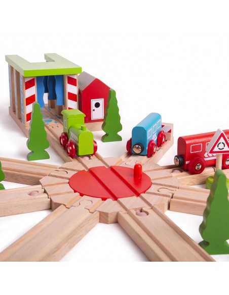 Bigjigs Rail 8 Way Turntable-Cream Bigjigs Toys