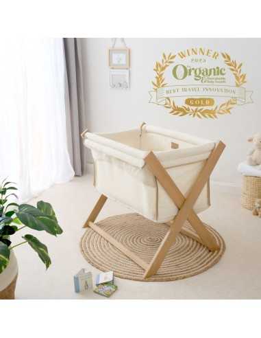 Clair de Lune Organic Folding Crib-Cream Clair de Lune Organic Folding Crib-Cream