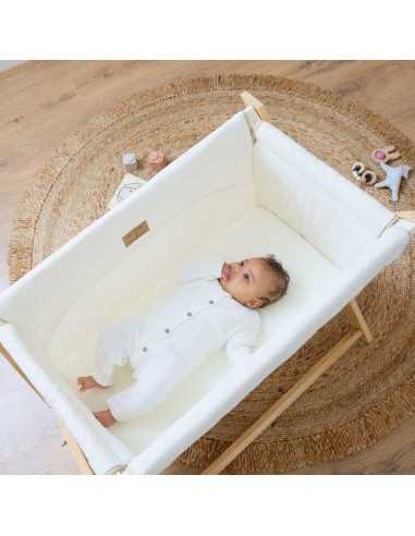 Clair de Lune Organic Folding Crib-Cream Clair de Lune Organic Folding Crib-Cream