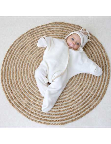 Clair de Lune Star Fleece Baby Wrap Blanket (0-6 Months)-Cream Clair De Lune