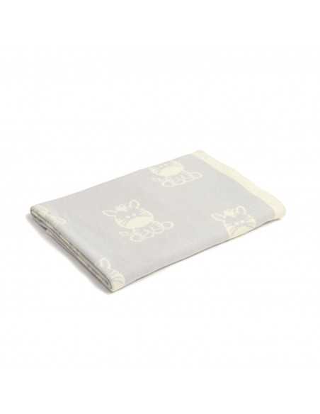 Clair de Lune Reversible Knitted Blanket-Zebra Clair De Lune