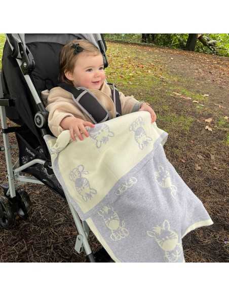 Clair de Lune Reversible Knitted Blanket-Zebra Clair De Lune
