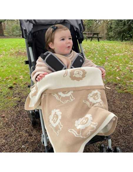 Clair de Lune Reversible Knitted Blanket-Lion Clair De Lune