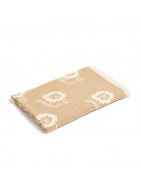 Clair de Lune Reversible Knitted Blanket-Lion Clair De Lune