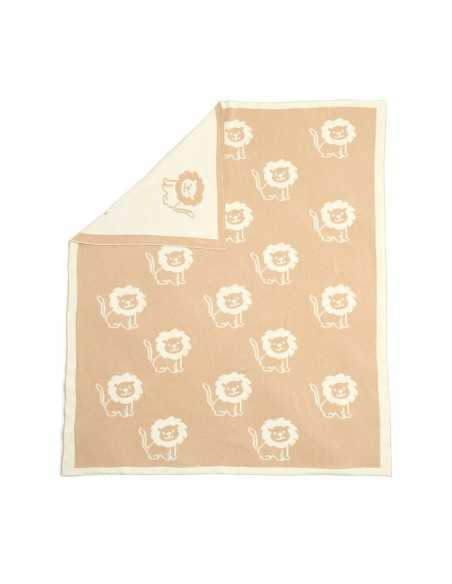 Clair de Lune Reversible Knitted Blanket-Lion Clair De Lune