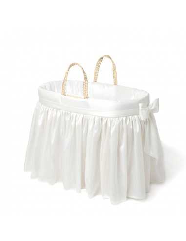 Clair de Lune 80th Anniversary Windsor Palm Moses Basket and Stand-White