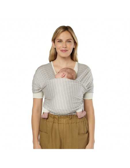 ErgoBaby Aura Sustainably Baby Wrap-Knit Grey Stripes ErgoBaby