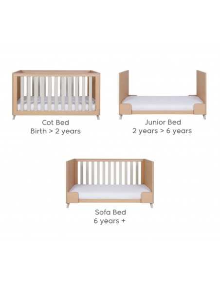 Tutti Bambini Fika Cot Bed-Light Oak & White Sand Tutti Bambini