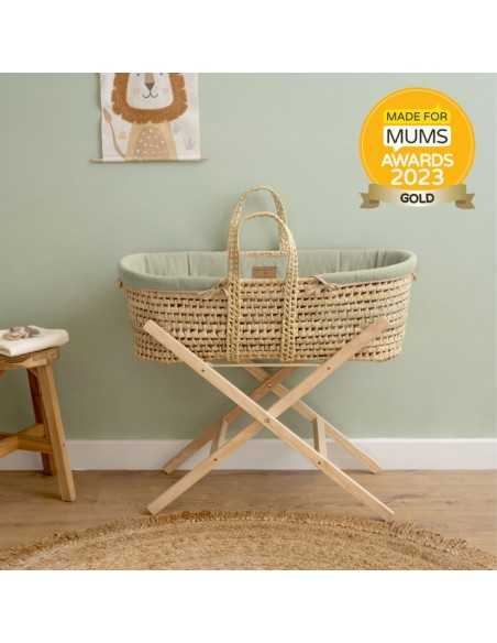 Clair de Lune Organic Palm Moses Basket-Sage Clair De Lune