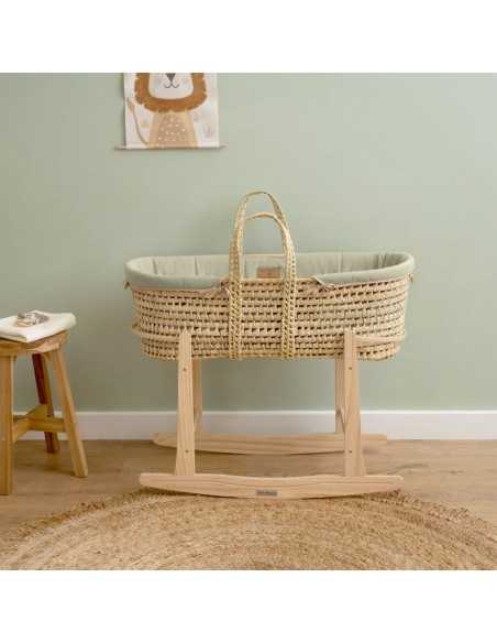 Clair de Lune Organic Palm Moses Basket-Sage Clair De Lune