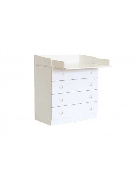 Kidsaw Kids 4 Drawer Unit 1580 With Changing Board And Storage-White Kidsaw