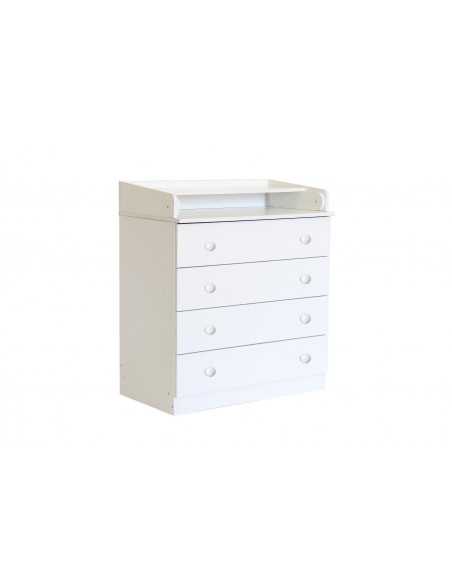 Kidsaw Kids 4 Drawer Unit 1580 With Changing Board And Storage-White Kidsaw