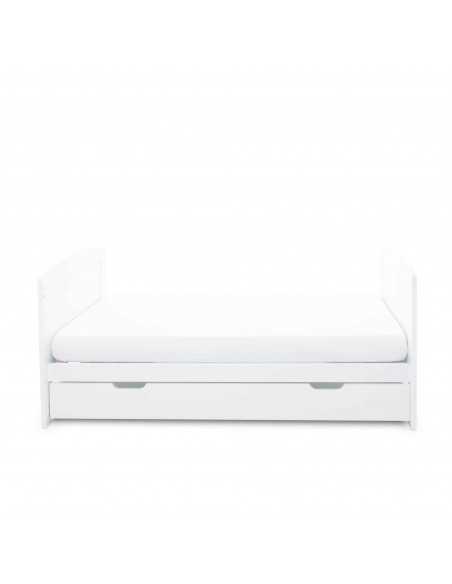 Ickle Bubba Coleby Classic Cot Bed & Under Drawer-White With Premium Sprung Mattress (140 x 70cm) Ickle Bubba