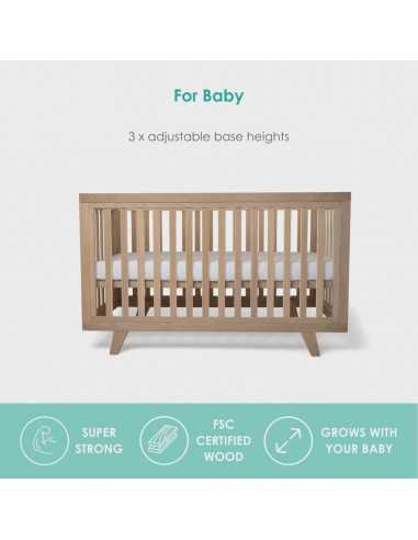 Clair de Lune Oak Cot Bed Add Toddler... Clair de Lune Oak Cot Bed Add Toddler...