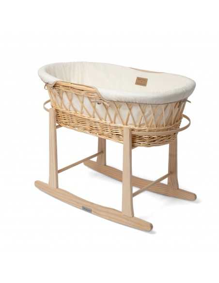 Clair de Lune Organic Natural Wicker Moses Basket With Natural Stand-Cream Clair De Lune