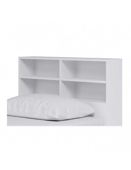 Kidsaw Low Single 3ft Cabin Bed with Bookcase Headboard-White Kidsaw