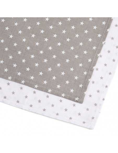 Clair De Lune 2 Pack Star Muslin Swaddles Clair De Lune