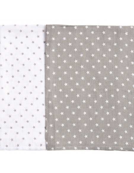 Clair De Lune 2 Pack Star Muslin Swaddles Clair De Lune