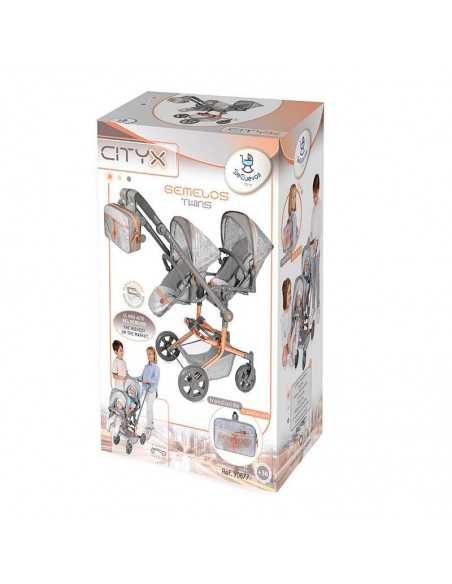 Decuevas Toys Grey Twin Pram Doll Cityx Collection Decuevas Toys