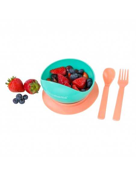 Clevamama Feeding Bowl & Cutlery Set With Suction Ring Clevamama