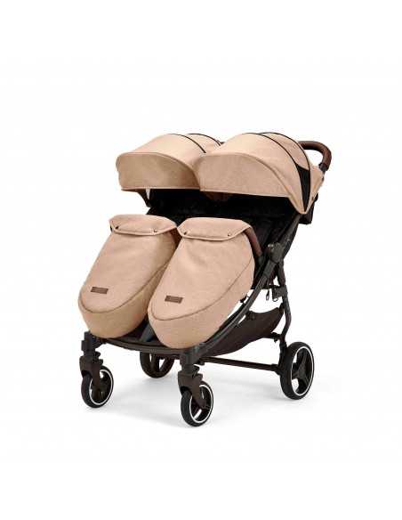 Ickle Bubba Venus Prime Double Stroller-Biscuit Ickle Bubba