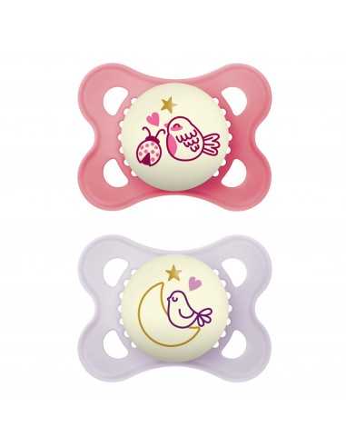 Mam Soother Night 2-6 Months x2 New-Pink