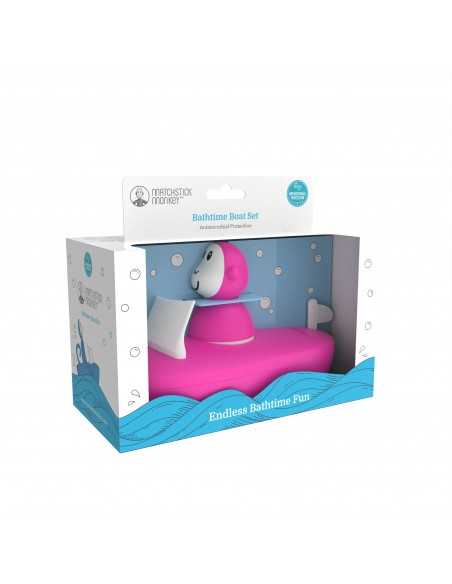 Matchstick Monkey Bathtime Set Boat-Pink Matchstick Monkey