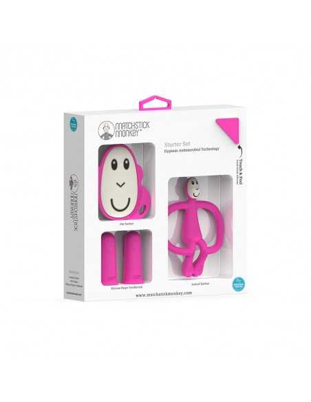 Matchstick Monkey Teething Starter Set-Pink Matchstick Monkey