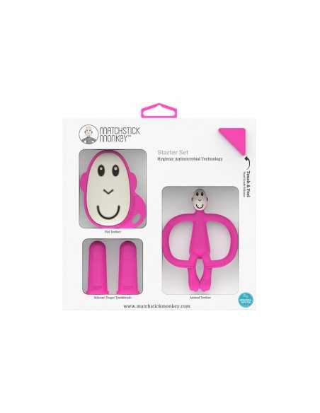 Matchstick Monkey Teething Starter Set-Pink Matchstick Monkey