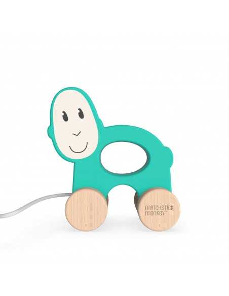 Matchstick Monkey Playtime Pull Along Animal Monkey-Teal Matchstick Monkey