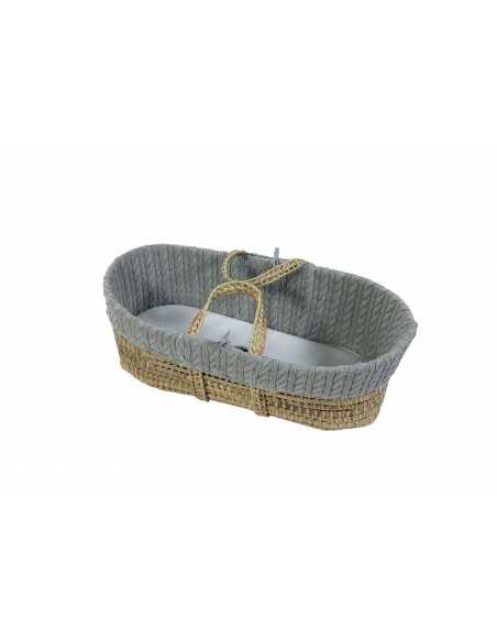 Cuddles Collection Cable Knit Mosses Basket Bundle - Grey Cuddles Collection