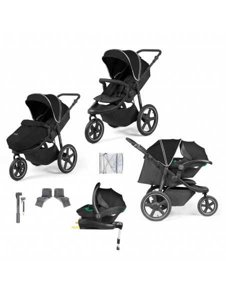 Ickle Bubba Venus Max Jogger Stroller I-Size Travel System with Isofix Base-Black Ickle Bubba