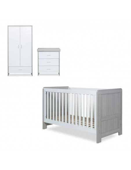 Ickle Bubba Pembrey 3 Piece Furniture Set-Ash Grey/White Ickle Bubba