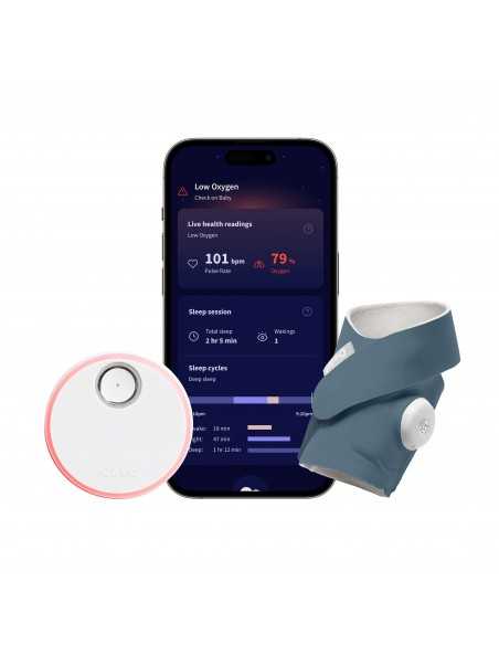 Owlet Medically Certified Dream Sock Baby Monitor-Bedtime Blue Owlet