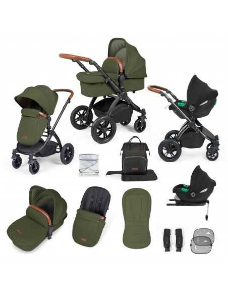 Ickle Bubba Stomp Luxe All in One Travel System With Isofix Base (Cirrus)-Bronze / Midnight / Tan Ickle Bubba