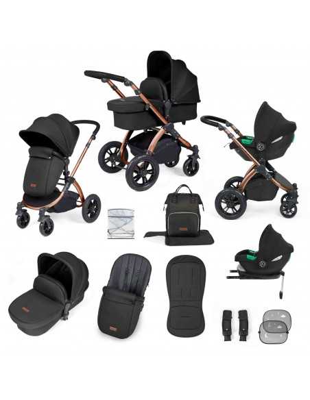 Ickle Bubba Stomp Luxe All in One Travel System With Isofix Base (Cirrus)- Bronze / Woodland / Tan Ickle Bubba