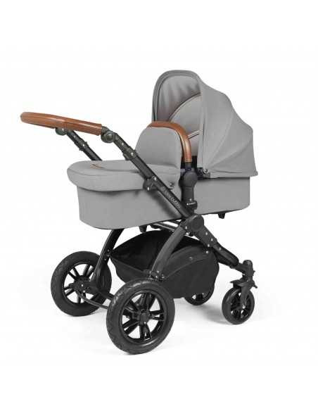 Ickle Bubba Stomp Luxe All-in-One Travel System With Isofix Base (Cirrus)-Black / Pearl Grey / Tan Ickle Bubba