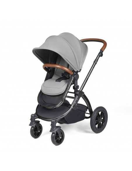 Ickle Bubba Stomp Luxe All-in-One Travel System With Isofix Base (Cirrus)-Black / Pearl Grey / Tan Ickle Bubba