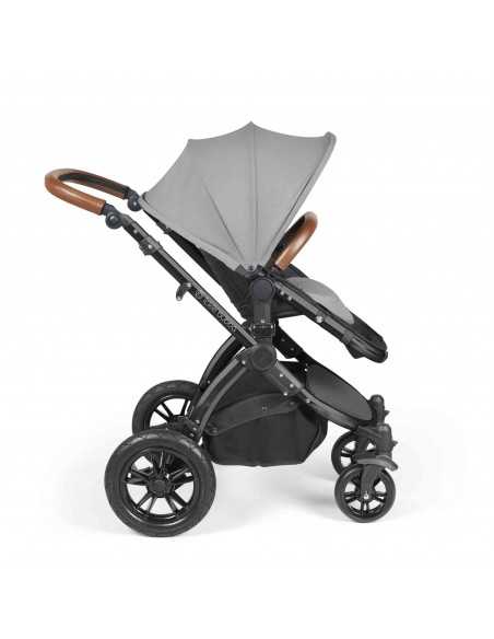 Ickle Bubba Stomp Luxe All-in-One Travel System With Isofix Base (Cirrus)-Black / Pearl Grey / Tan Ickle Bubba