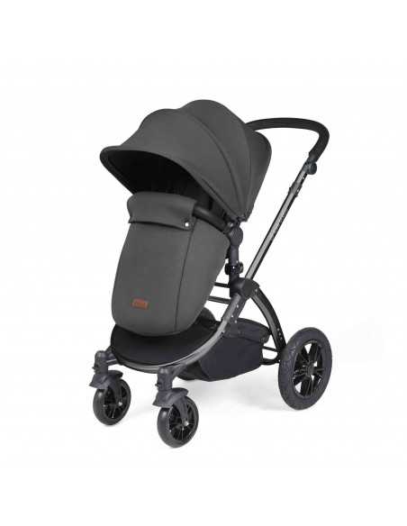 Ickle Bubba Stomp Luxe All-in-One Travel System With Isofix Base (Cirrus)-Black / Charcoal Grey / Black Ickle Bubba