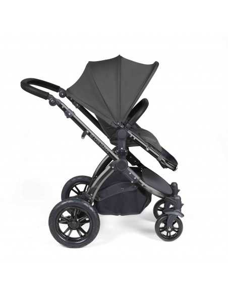 Ickle Bubba Stomp Luxe All-in-One Travel System With Isofix Base (Cirrus)-Black / Charcoal Grey / Black Ickle Bubba