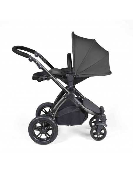 Ickle Bubba Stomp Luxe All-in-One Travel System With Isofix Base (Cirrus)-Black / Charcoal Grey / Black Ickle Bubba